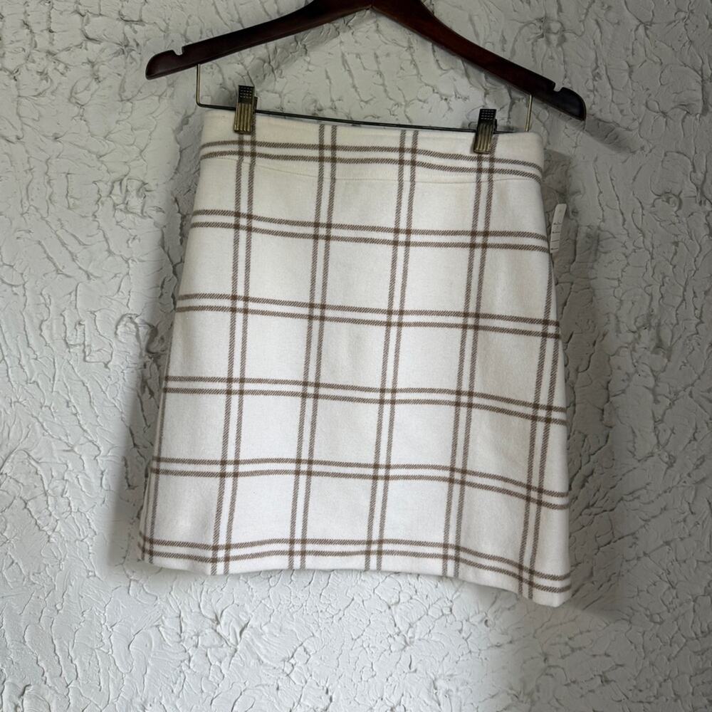 J. Crew Cream and Cream Plaid Mini Skirt - Picture 2 of 12